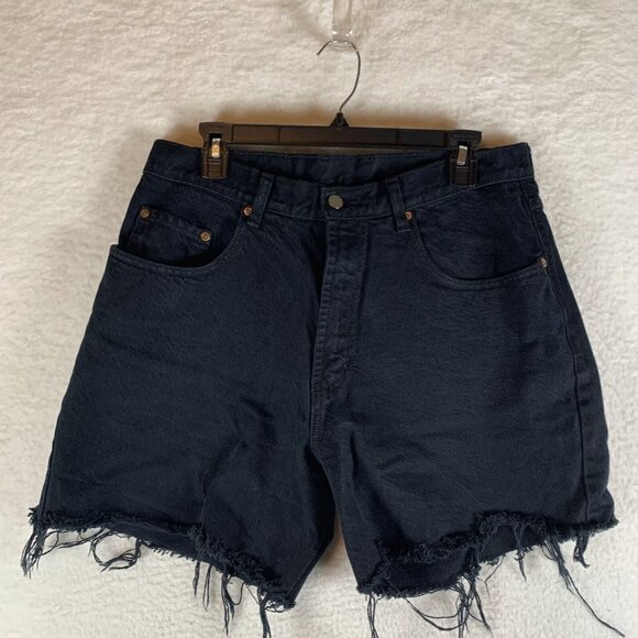 Lucky Brand Cut-Off Shorts Women's 34 Black 100% Cotton High-Rise 5-Pockets 9691 - Picture 1 of 8